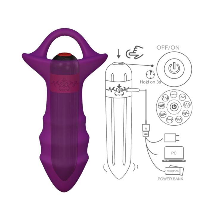 Silikonowy korek analny z wyjmowanym pociskiem wibrującym - 9 trybów pracy