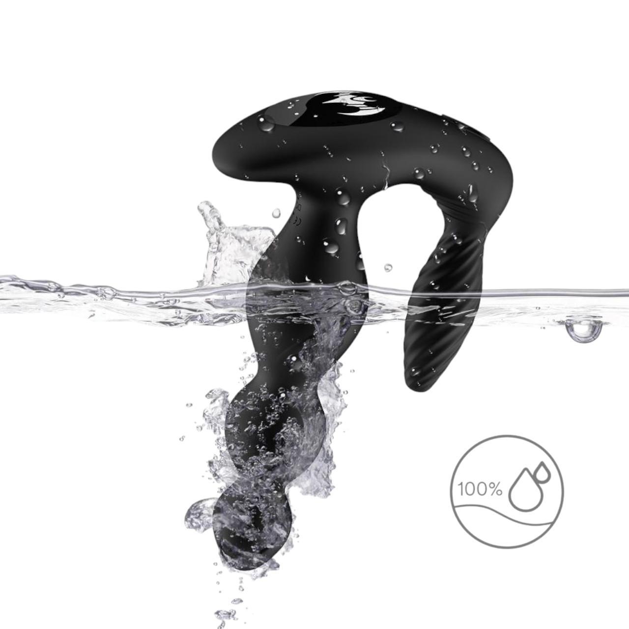 Wodoodporny stymulator punktu P (prostaty) oraz łechtaczki, sterowany pilotem