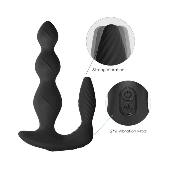 Wodoodporny stymulator punktu P (prostaty) oraz łechtaczki, sterowany pilotem