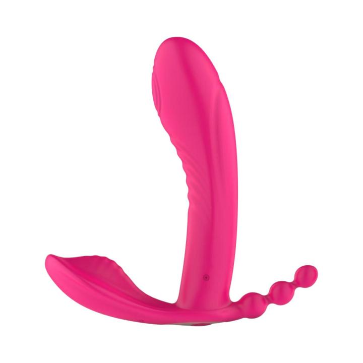 Wibrator do stymulacji łechtaczki, punktu G oraz koraliki do stymulacji analnej - sterowany pilotem