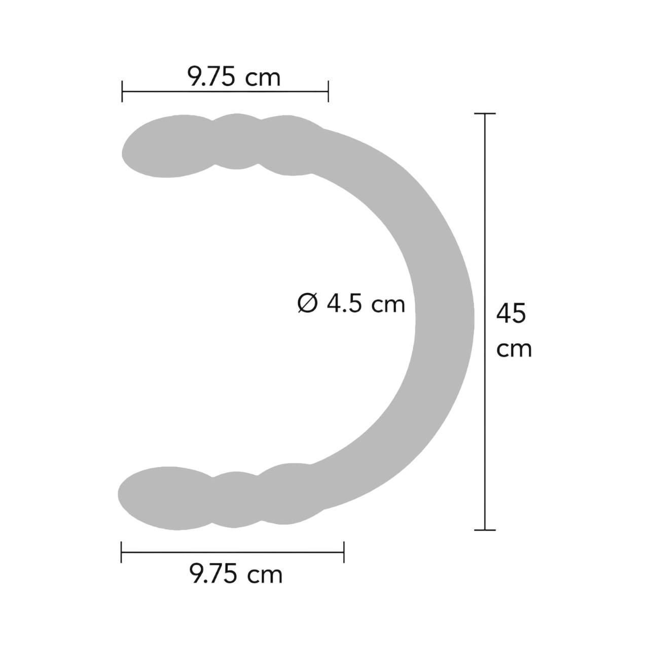 Podwójne dildo o zakrzywionym kształcie i elastycznej konstrukcji - 45cm