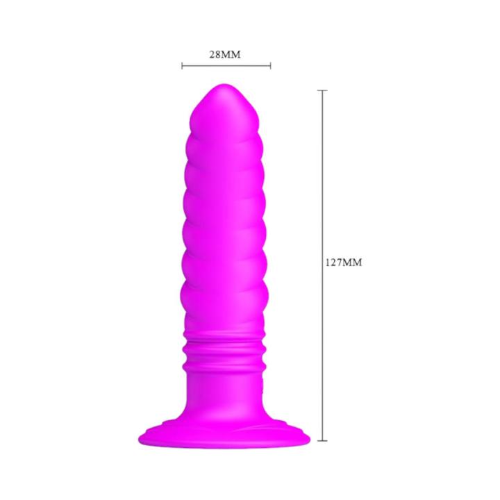 Wibrujący stymulator analny z delikatnym zagięciem z przyssawką- 10 trybów wibracji