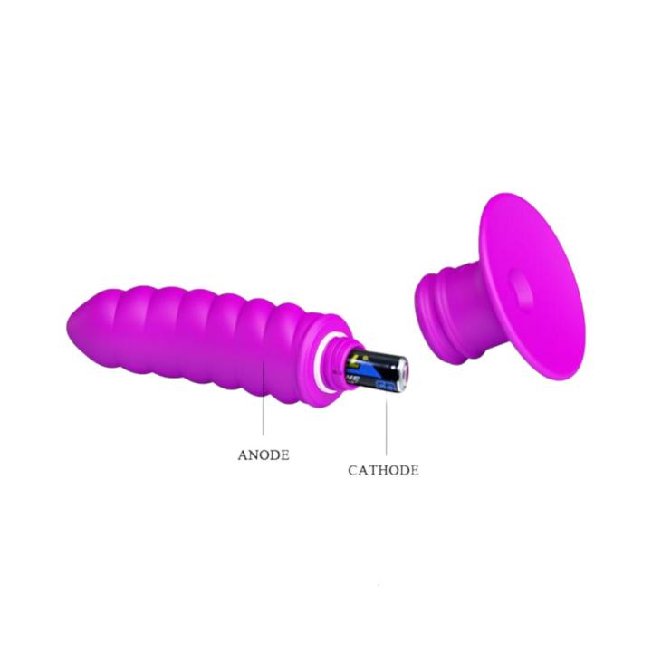 Wibrujący stymulator analny z delikatnym zagięciem z przyssawką- 10 trybów wibracji