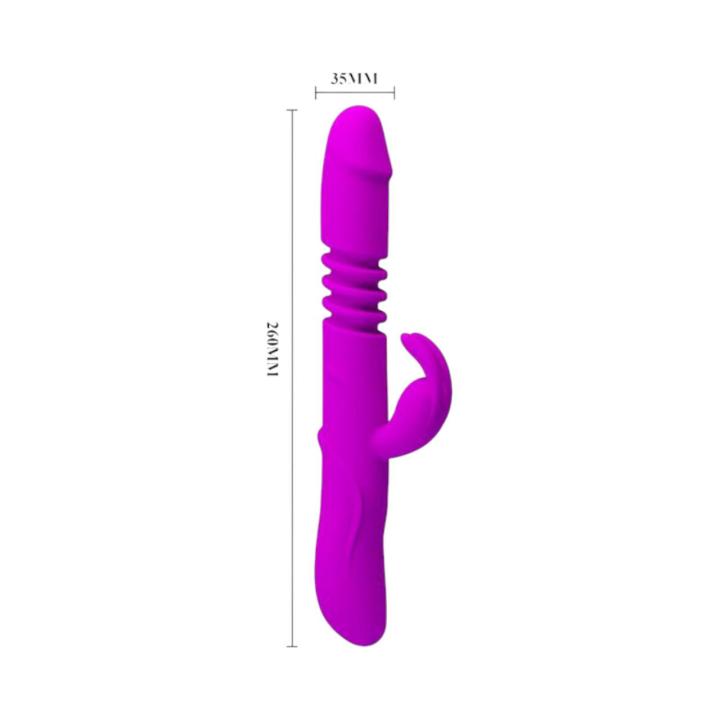 Wibrator 3w1: funkcja ruchu góra-dół, obracające sią koraliki i stymulacja łechtaczki