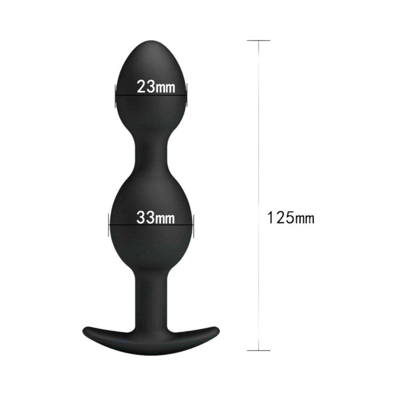 Silikonowy korek analny z dwiema wypustkami- 12,5cm