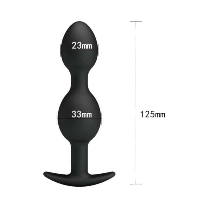 Silikonowy korek analny z dwiema wypustkami- 12,5cm