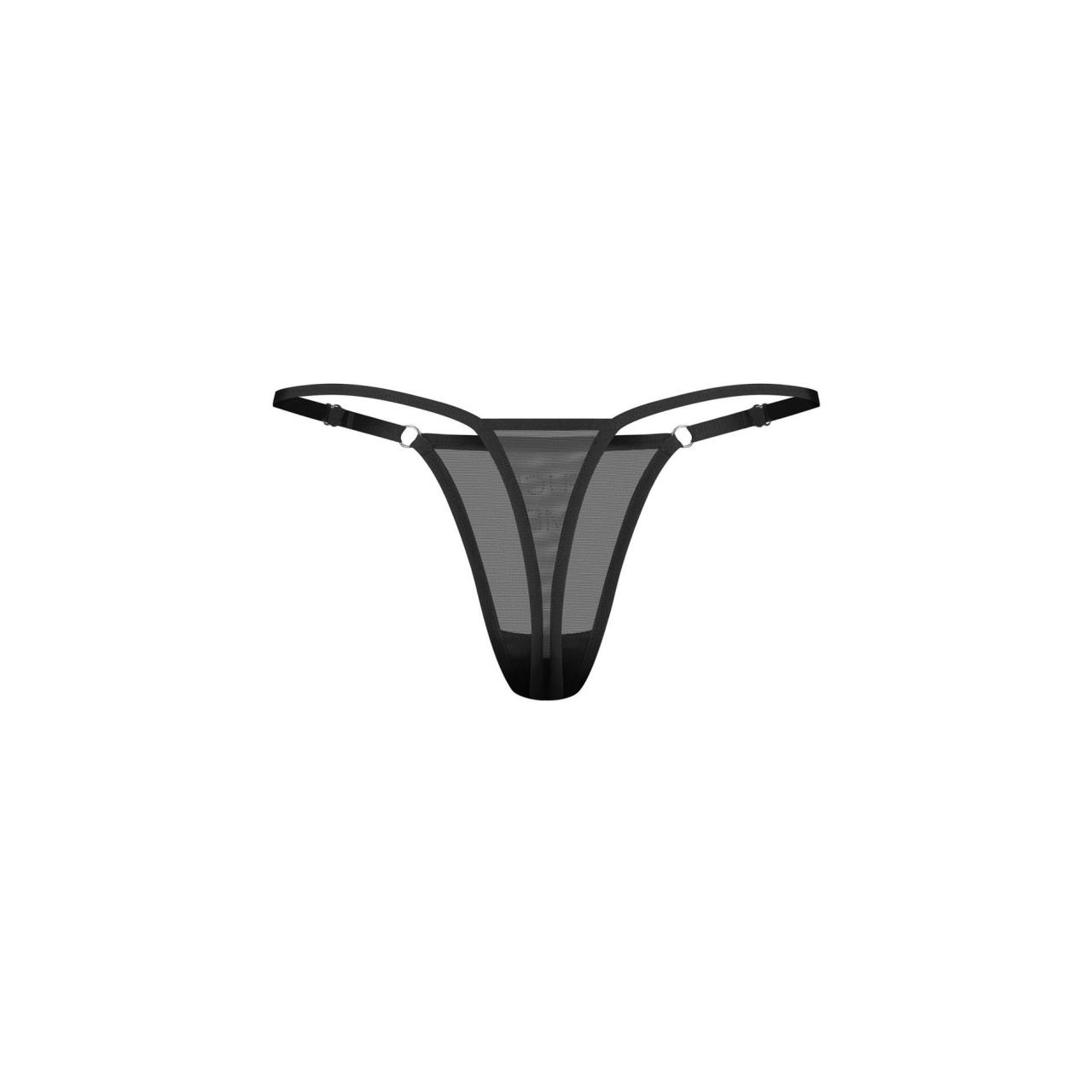 Stringi z transparentnej siateczki z napisem z cyrkonii Obsessive Violami