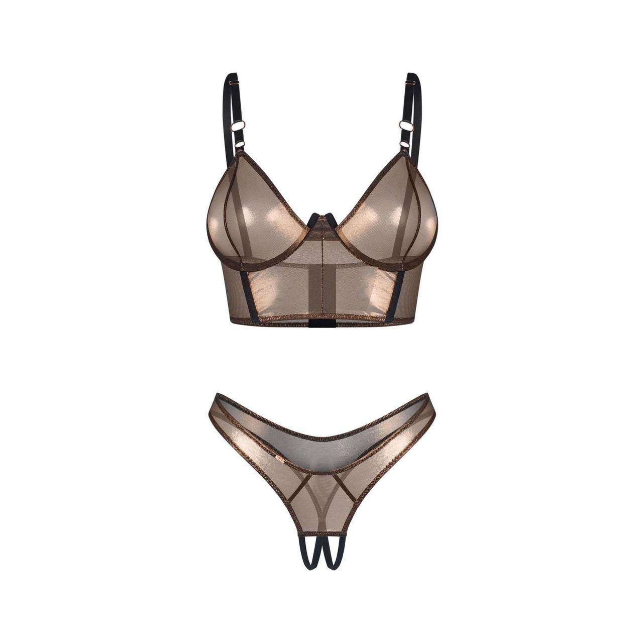 Dwuczęściowy komplet: top + stringi otwarte Obsessive Soranna