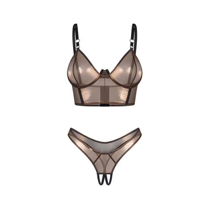 Dwuczęściowy komplet: top + stringi otwarte Obsessive Soranna