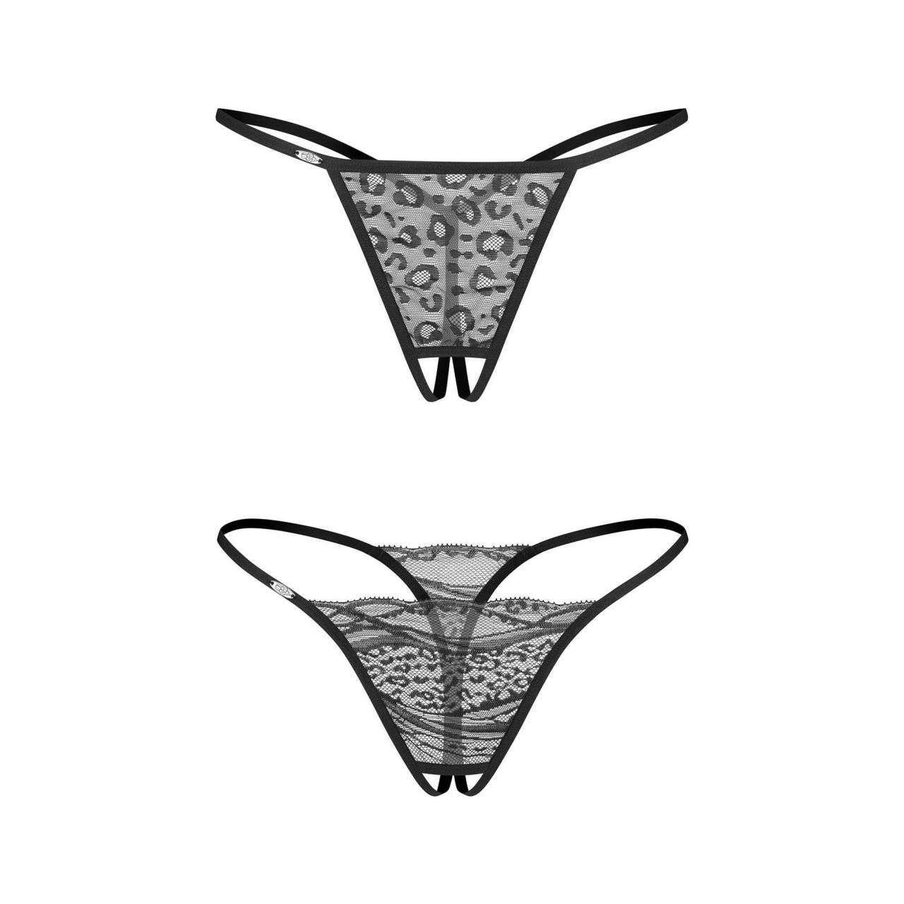 Czarne otwarte stringi 2-pak Bianca Obsessive
