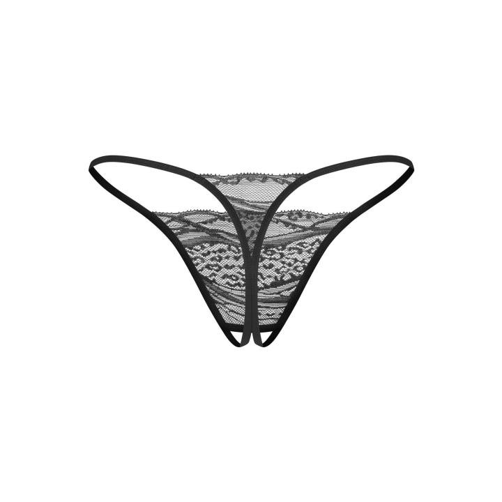 Czarne otwarte stringi 2-pak Bianca Obsessive