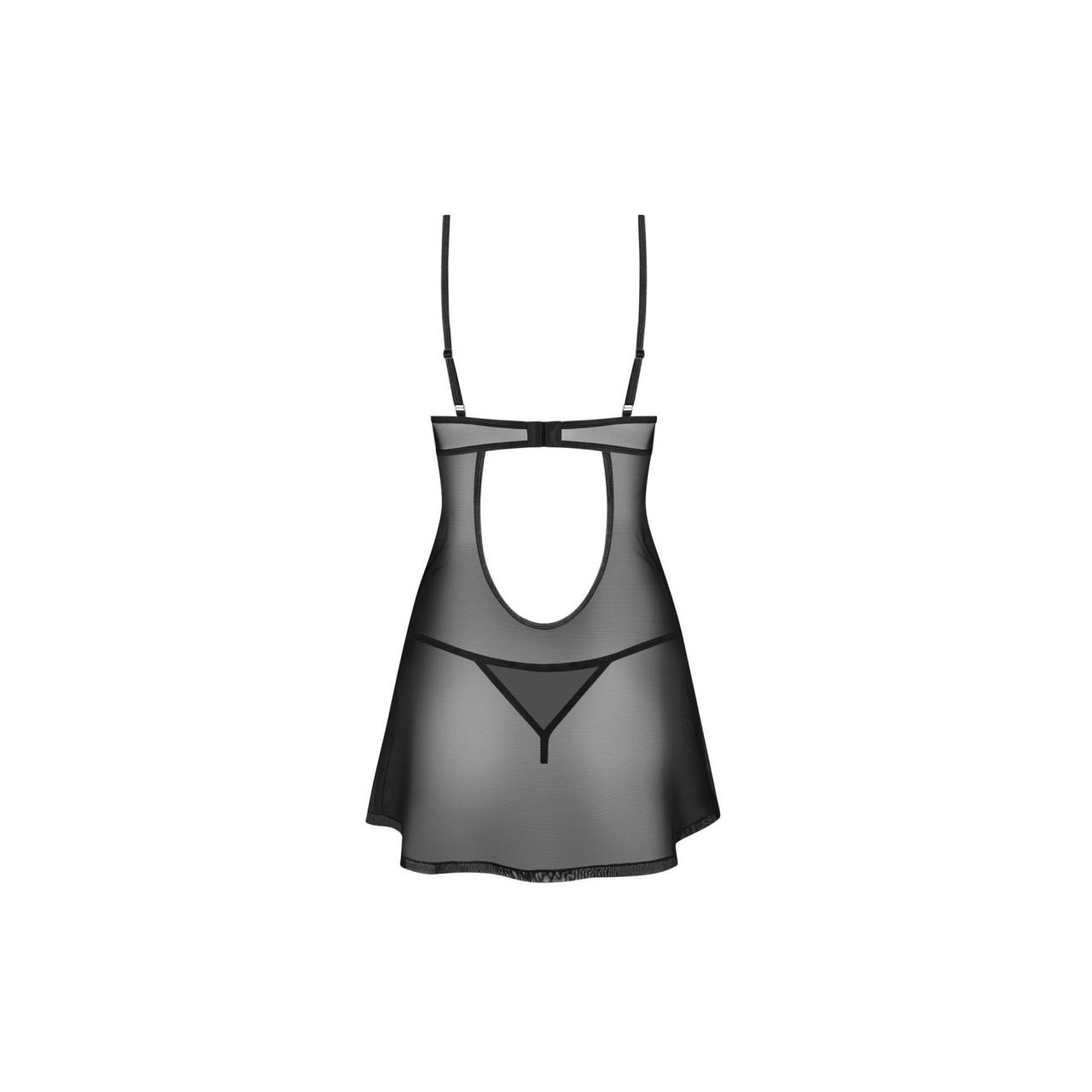 Czarna klasyczna koszulka + stringi Euridia Obsessive