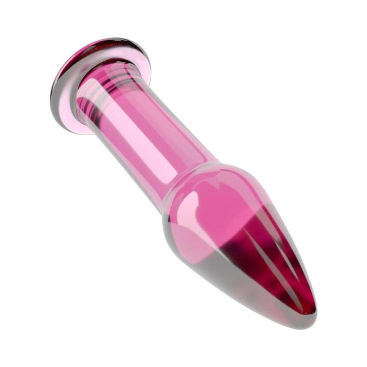 Eleganckie szklane dildo w różowym kolorze- 12,7cm