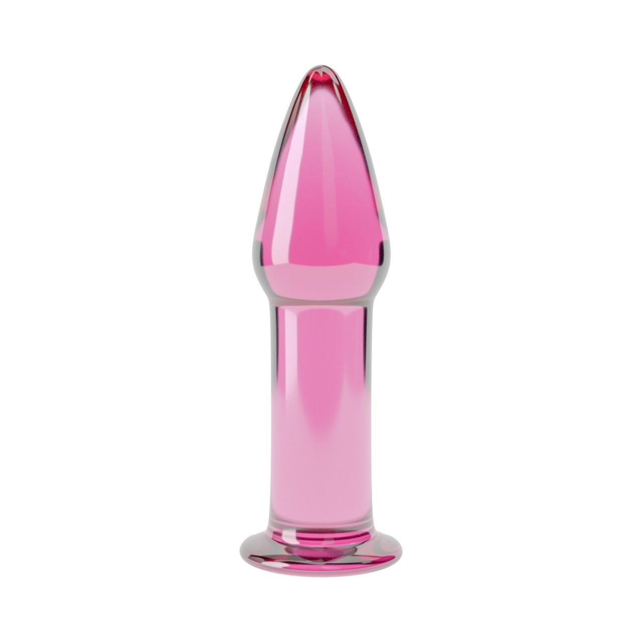 Eleganckie szklane dildo w różowym kolorze- 12,7cm