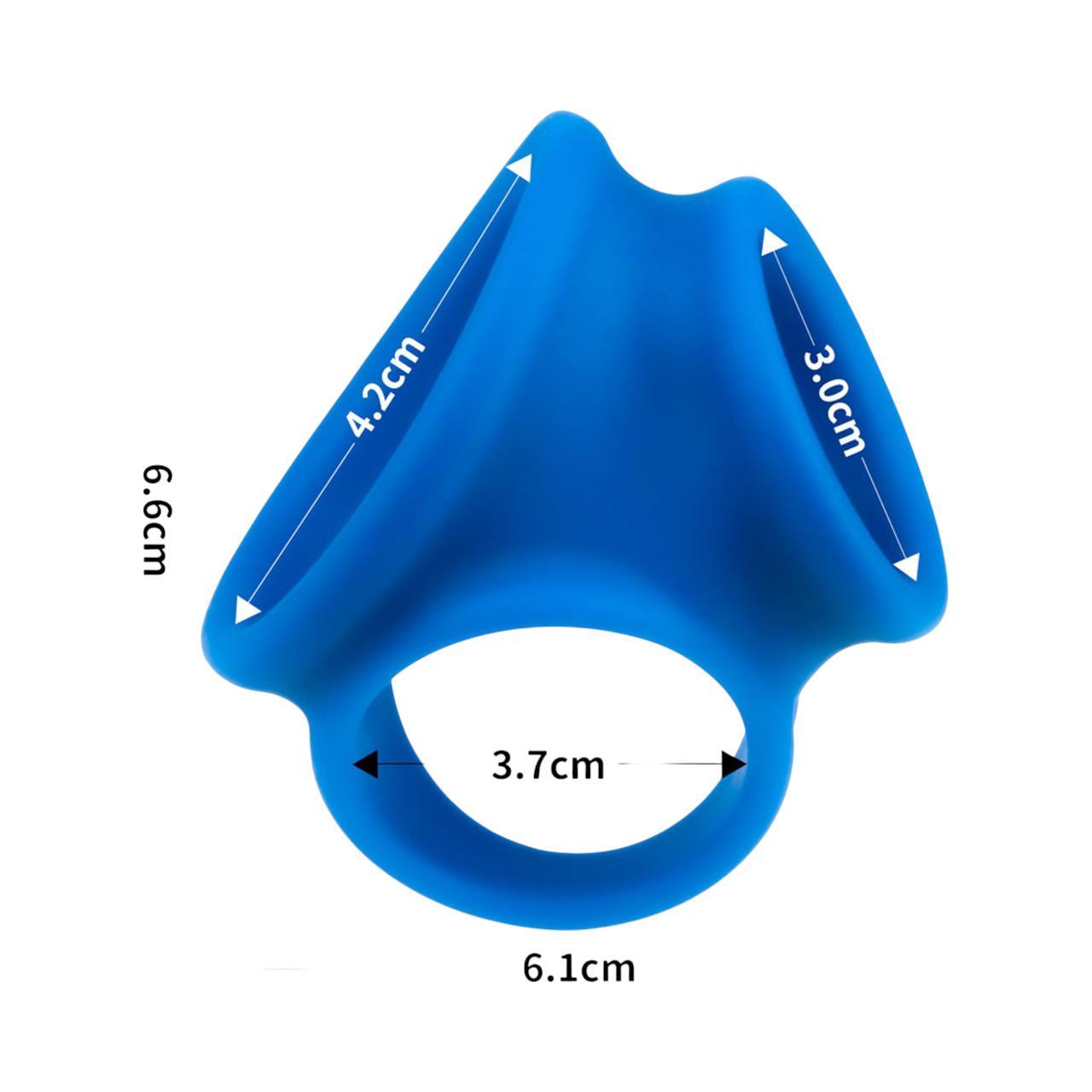 Pierścień erekcyjny wykonany z silikonu- trzy otwory dla stymulacji członka i jąder