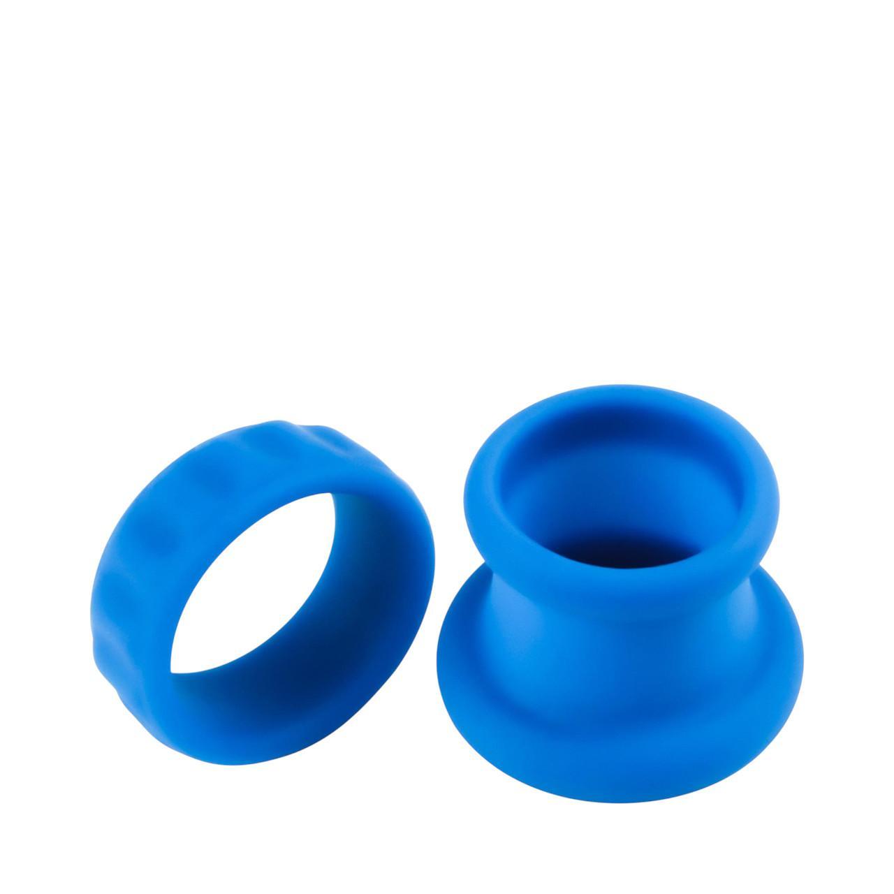 Elastyczny podwójny pierścień erekcyjny z żebrowaniem