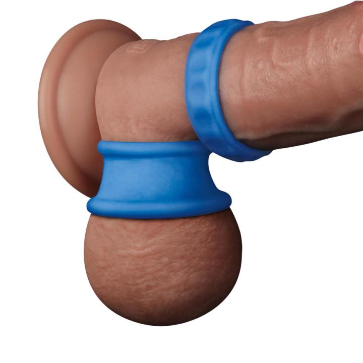 Elastyczny podwójny pierścień erekcyjny z żebrowaniem