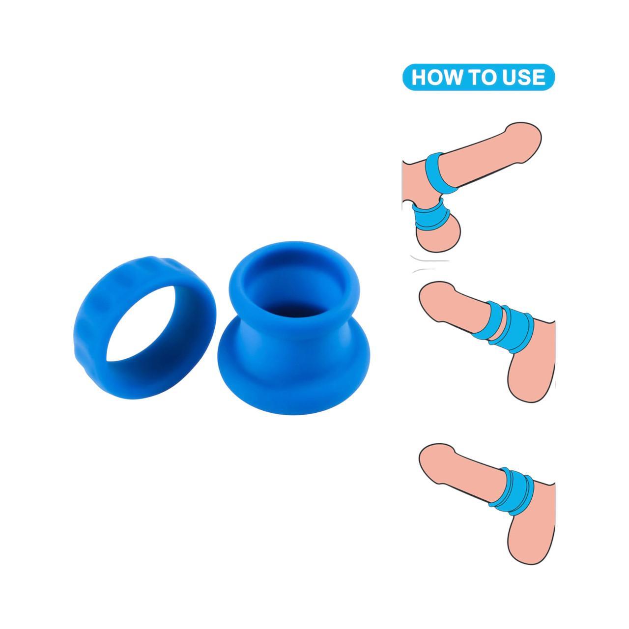 Elastyczny podwójny pierścień erekcyjny z żebrowaniem