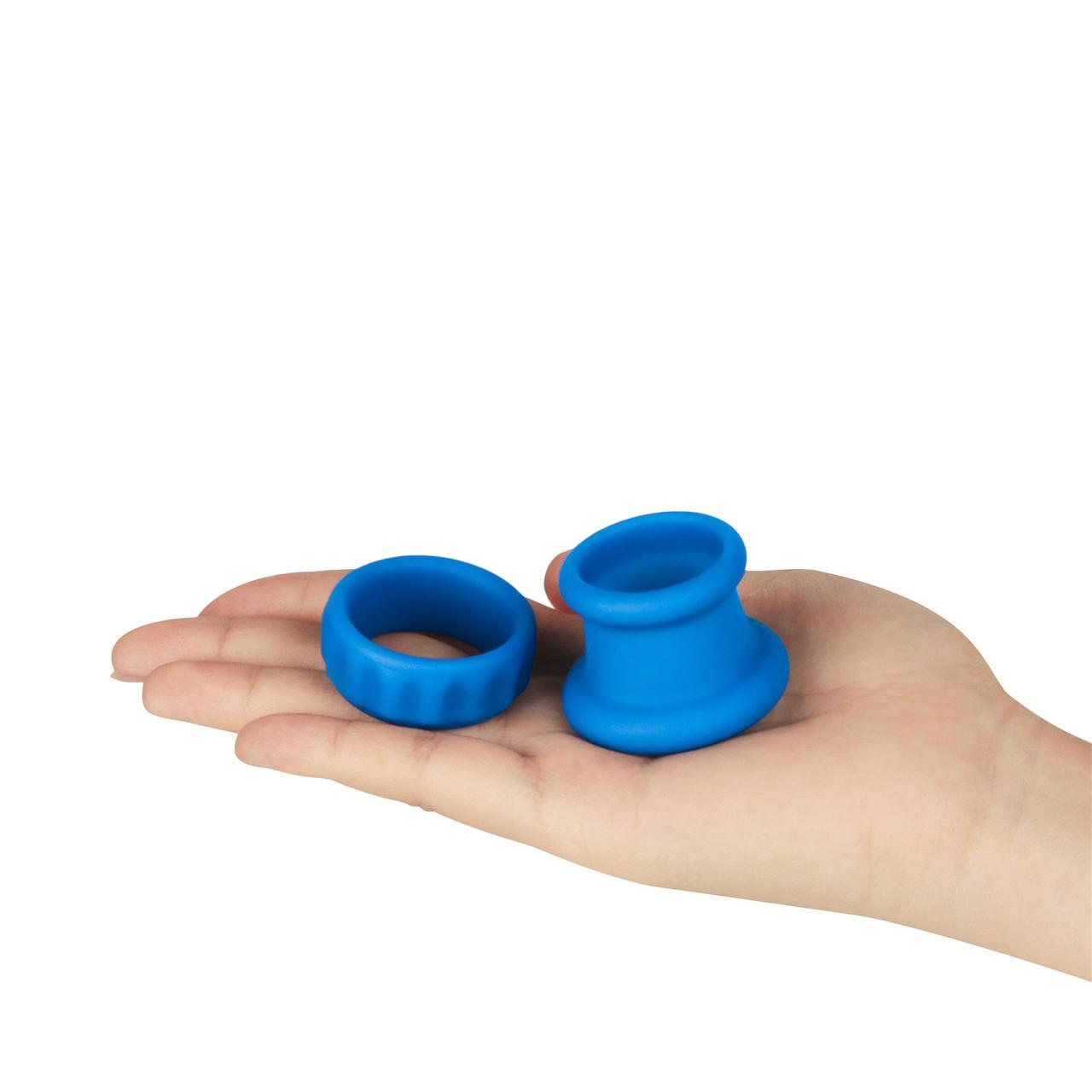 Elastyczny podwójny pierścień erekcyjny z żebrowaniem