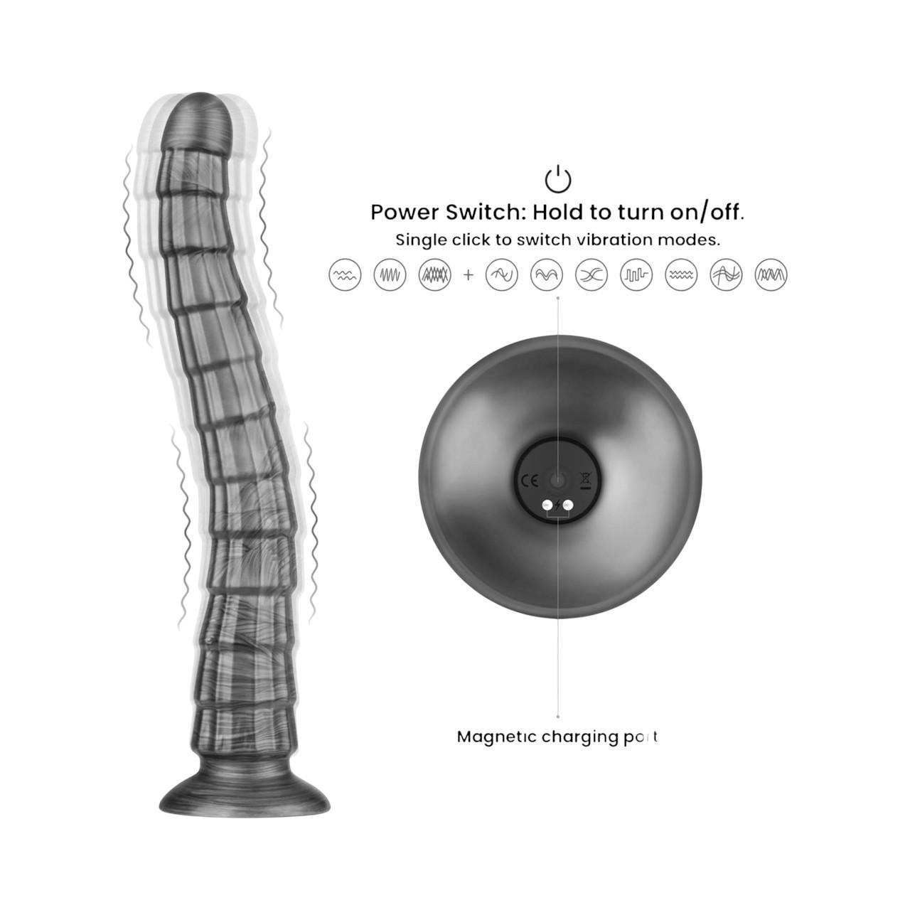 Ekstremalnie długi elastyczny wibrator - 36,8cm