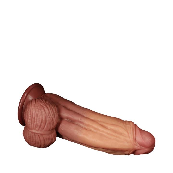 Duże realistyczne dildo z przyssawką o nietypowej strukturze- 25,4cm