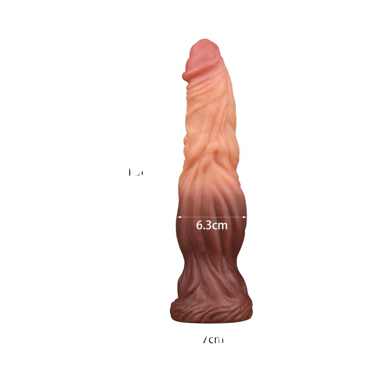 Realistyczne dildo z przyssawką o nietypowej strukturze- 24cm