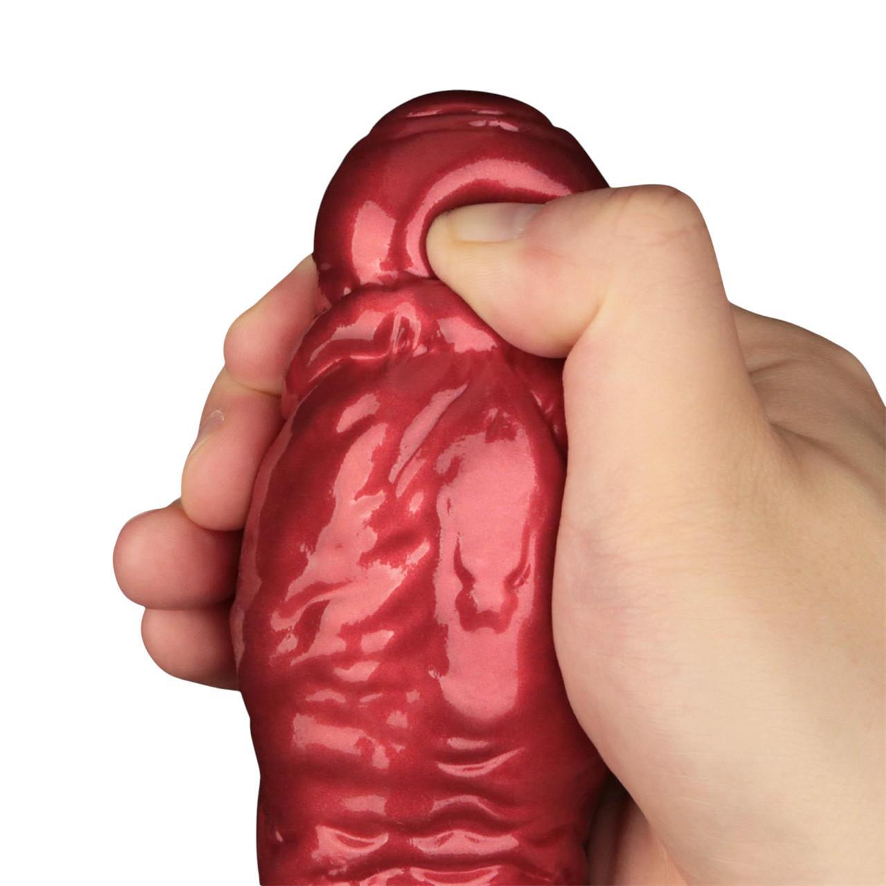 Ekskluzywne pompowane dildo z mocną przyssawką - 25,4cm