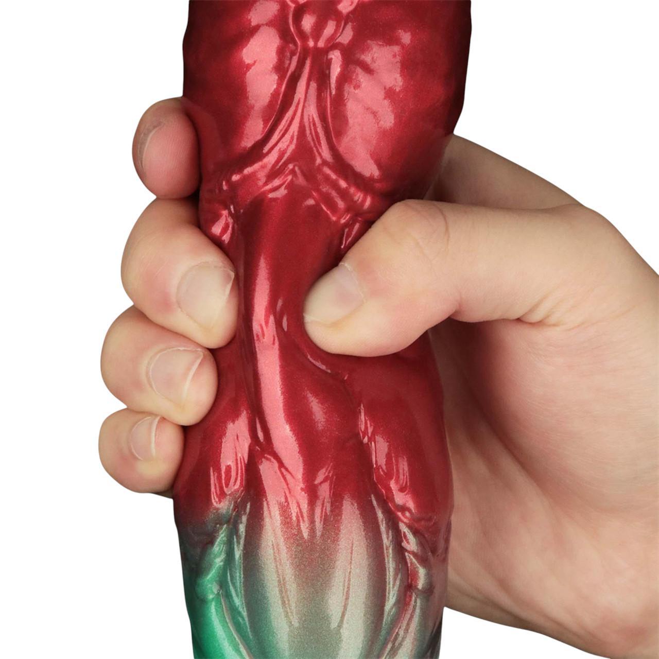 Ekskluzywne pompowane dildo z mocną przyssawką - 25,4cm