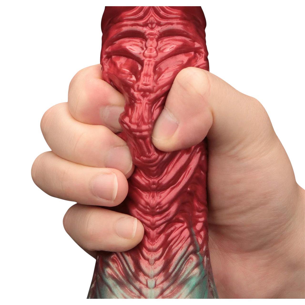 Ekskluzywne pompowane dildo z mocną przyssawką - 20,3cm