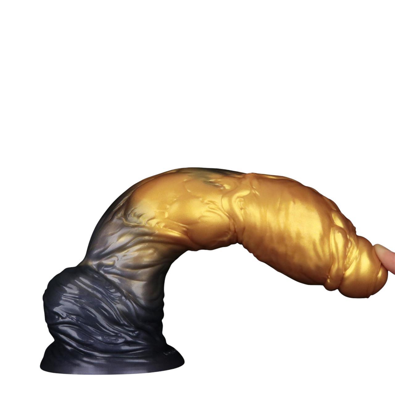 Ekskluzywne pompowane dildo z mocną przyssawką - 25,4cm