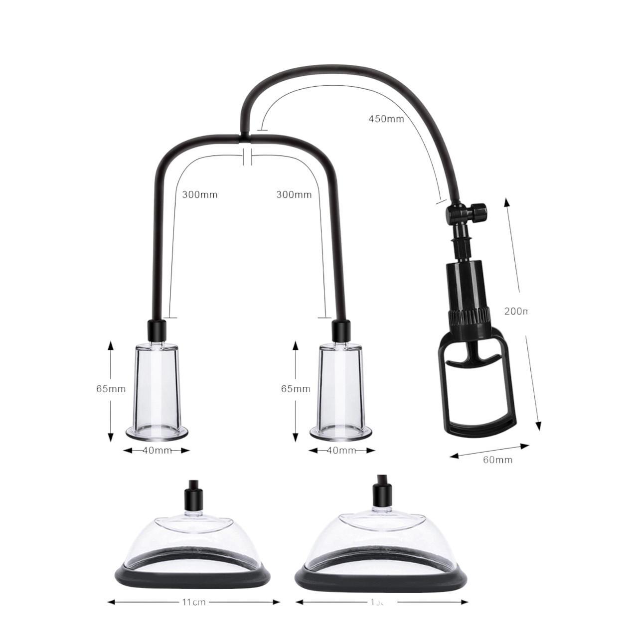 Wodoodporna pompka do stymulacji brodawek lub łechtaczki- 4 przyssawki