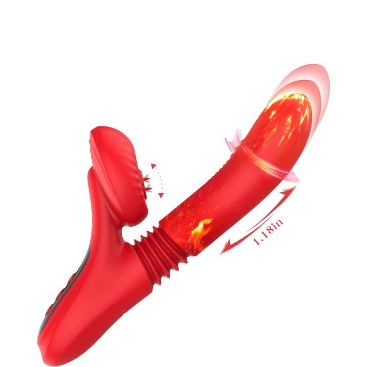 Wielofunkcyjny podgrzewany wibrator z funkcją lizania i ruchem posuwistym