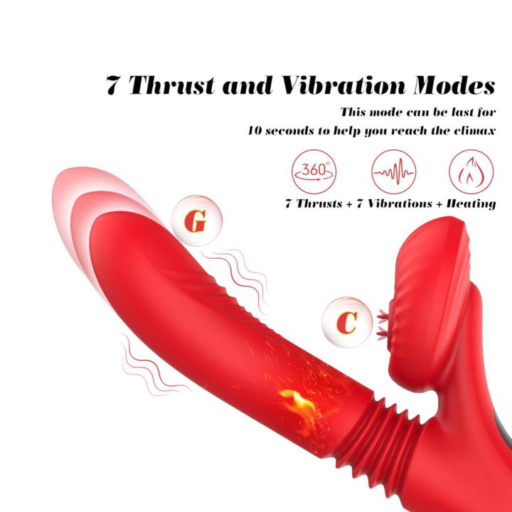 Wielofunkcyjny podgrzewany wibrator z funkcją lizania i ruchem posuwistym
