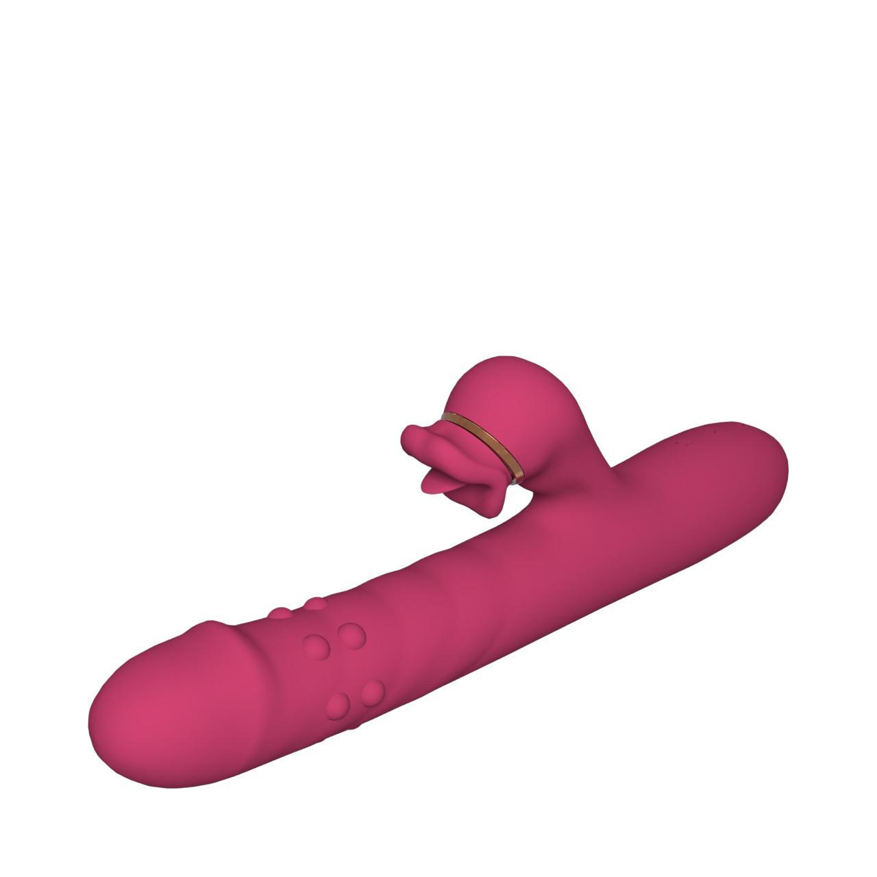 Wielofunkcyjny wibrator 3w1 z funkcją ssania, lizania i ruchem posuwistym