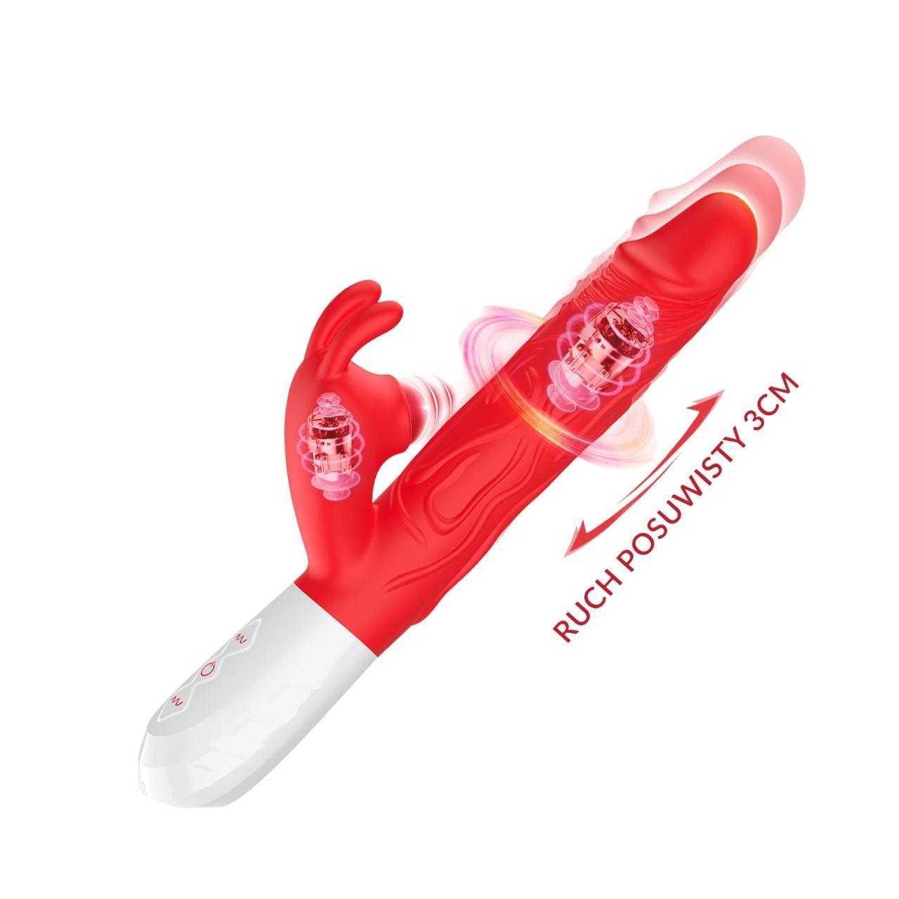 Wielofunkcyjny wibrator króliczek z funkcją ruchu góra-dół