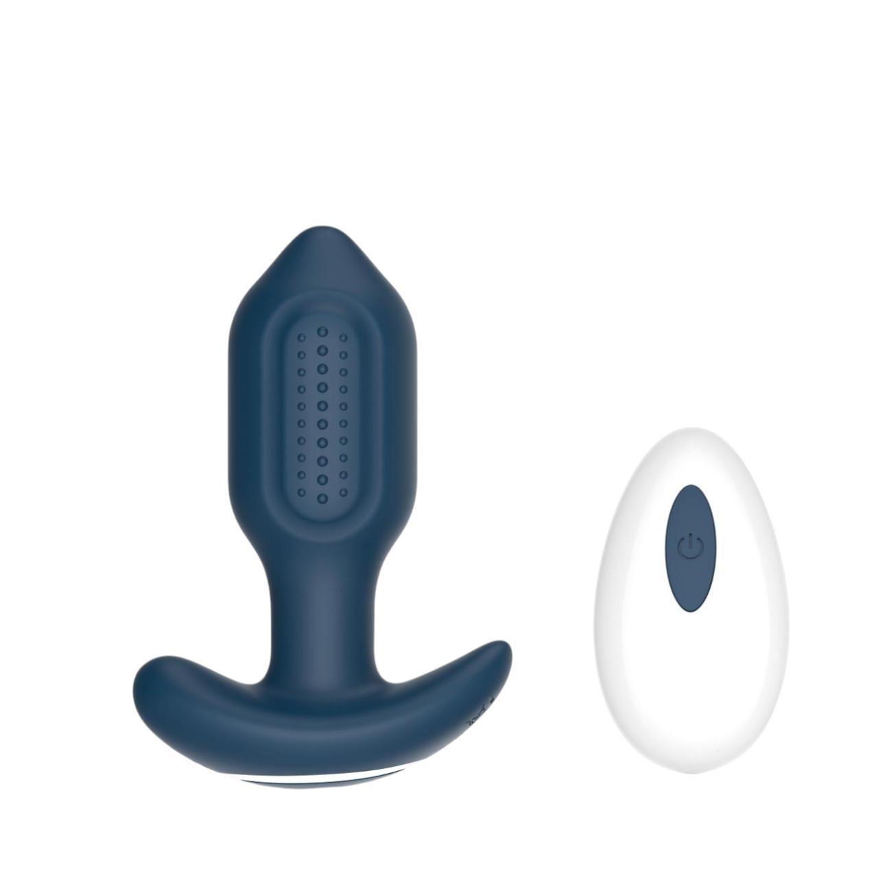 Silikonowy wibrujący korek analny sterowany pilotem