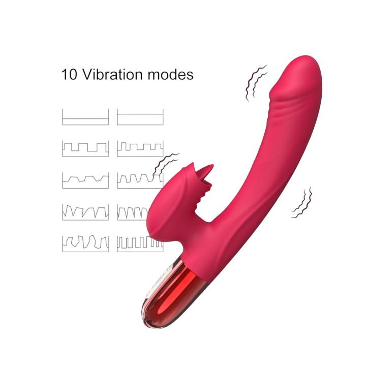 Nowoczesny wibrator z ruchomym języczkiem i funckją podgrzewania – 10 trybów wibracji