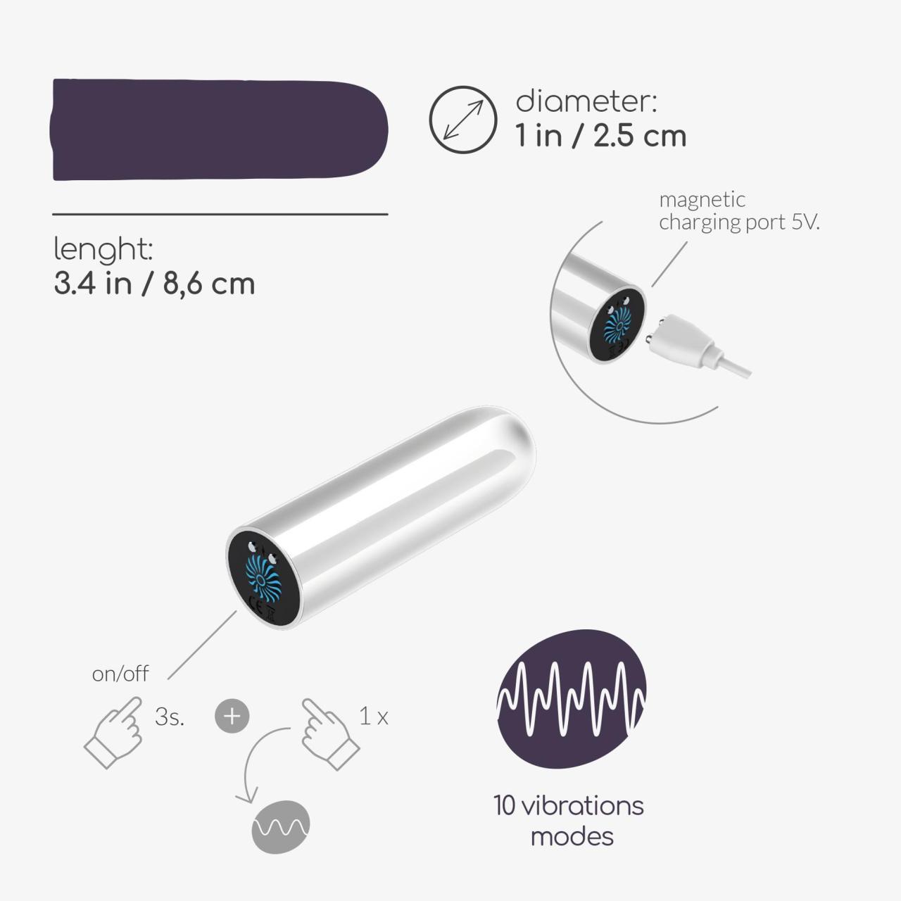 Dyskretny, kompaktowy wibrator o potężnej mocy w kolorze białym