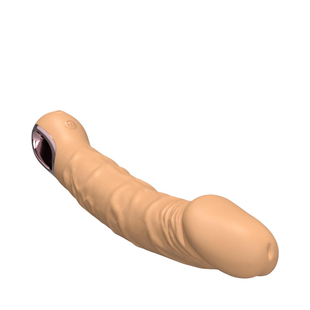 Cielisty elegancki, realistyczny wibrator z miękkiego silikonu- 10 trybów wibracji
