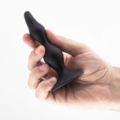 Silikonowy korek analny z przyssawką dla początkujących- do stymulacji punktu P (prostaty)