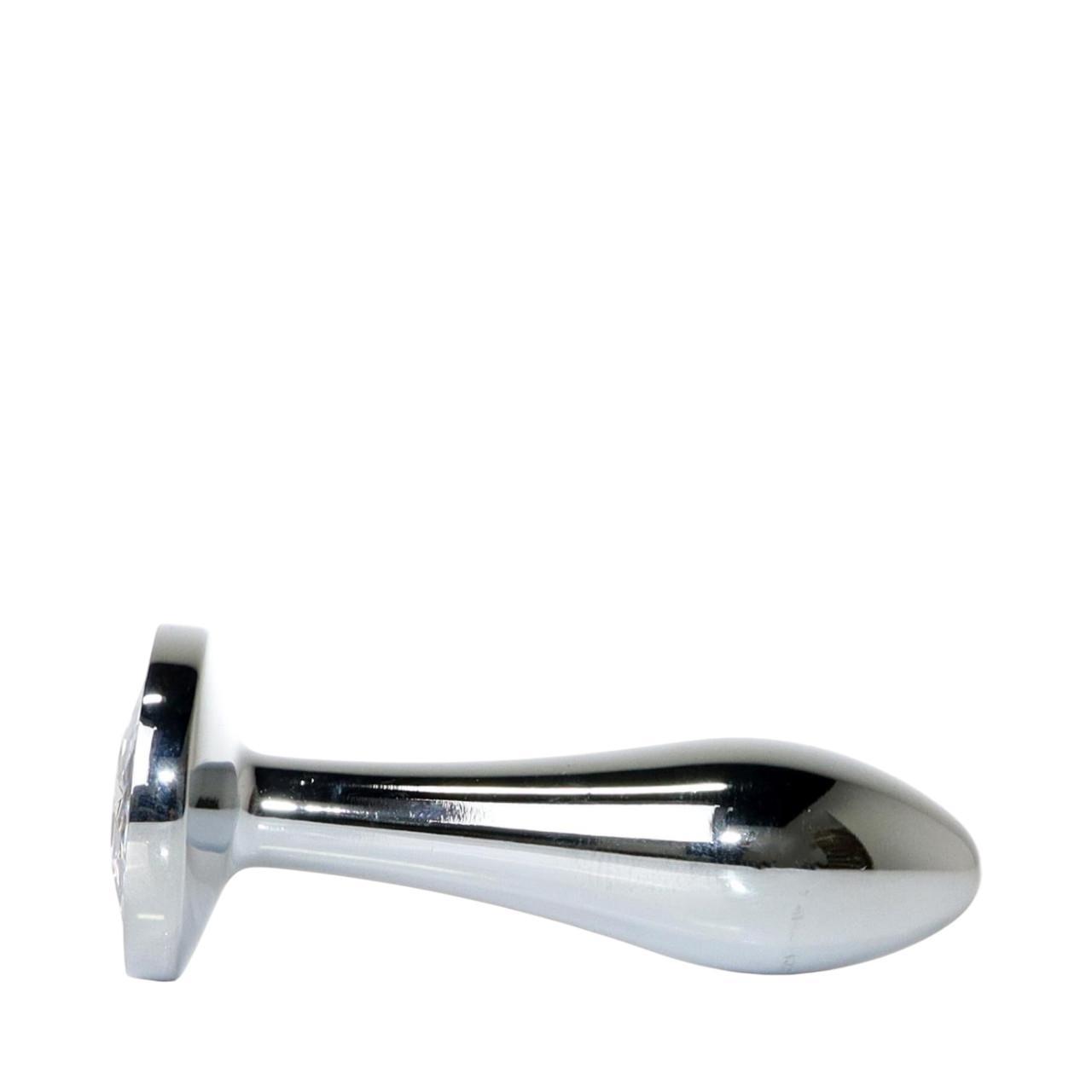 Długi korek analny ze stali nierdzewnej z diamencikiem S-L