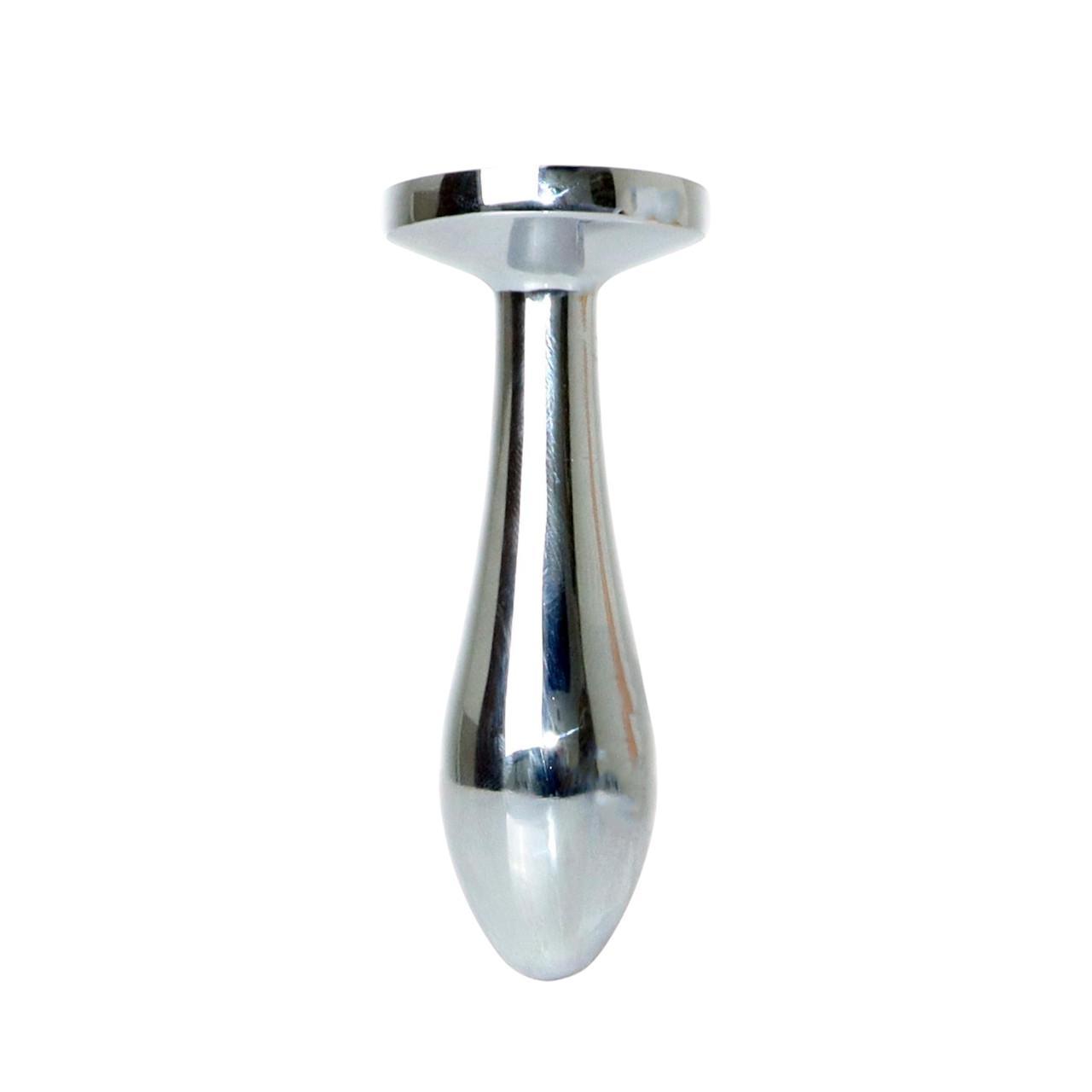 Długi korek analny ze stali nierdzewnej z diamencikiem S-L