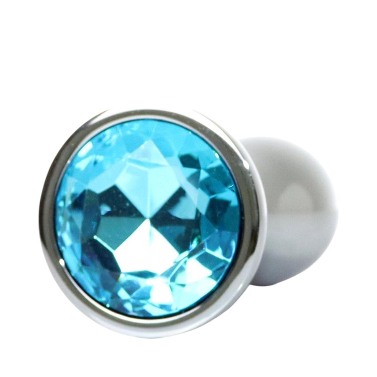 Długi korek analny ze stali nierdzewnej z diamencikiem S-L