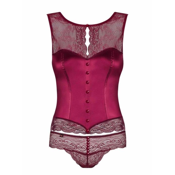 Koronkowy gorset ze stringami Obsessive Miamor