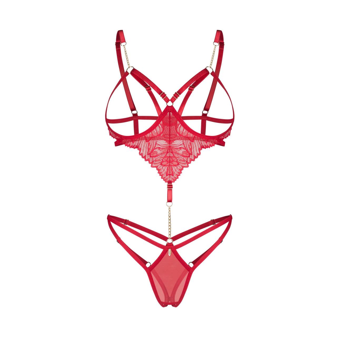 Czerwone body z otwartymi miseczkami Obsessive Matildea