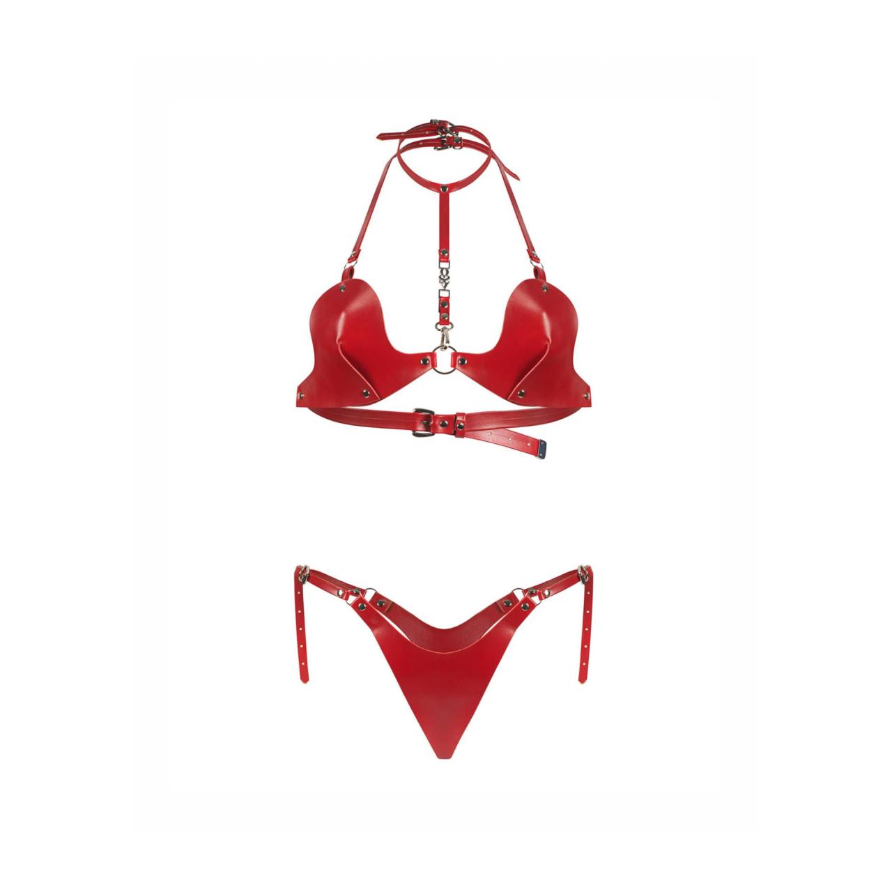 Czerwony komplet 2-częściowy dla odważnych marki Obsessive Inferro