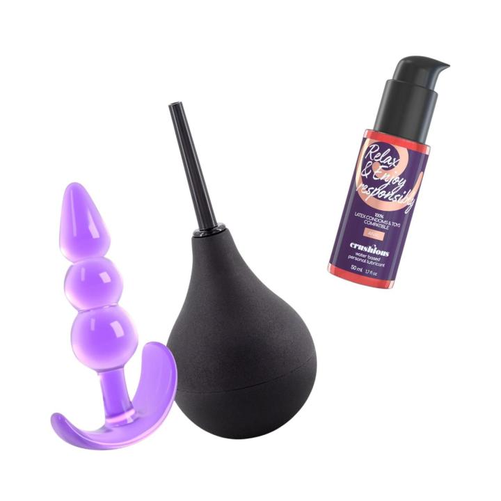 Zestaw do higieny analnej 3w1: Gruszka + Lubrykant + Korek