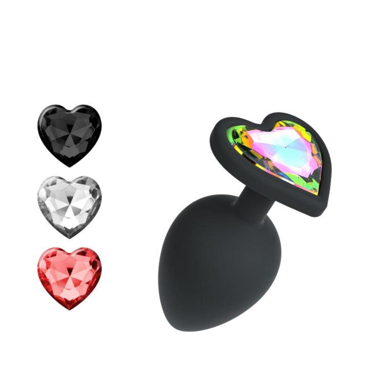 Silikonowy korek analny z wymiennymi kryształkami S-L