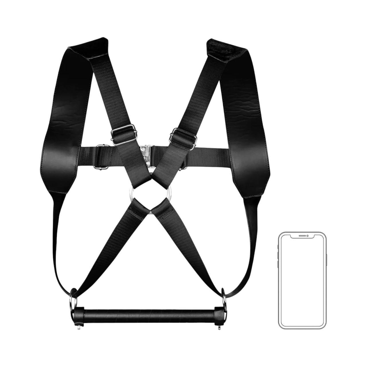 Regulowana uprząż BDSM wykonany z wysokiej jakości skóry PU