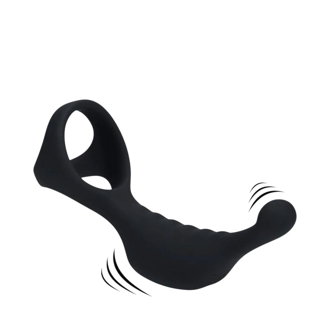 Wibrujący stymulor prostaty z pierścieniem erekcyjnym